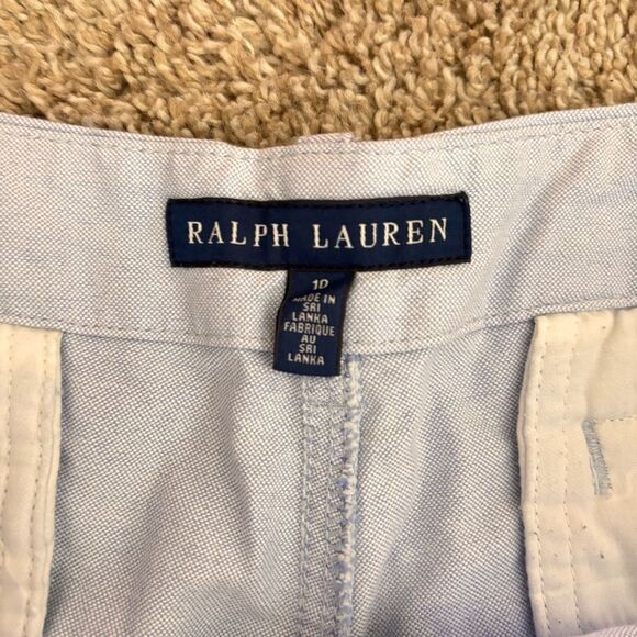 Polo Ralph Lauren Cotton Oxford Chino Short Shorts Preppy Women's Light Blue 10 - Picture 2 of 3